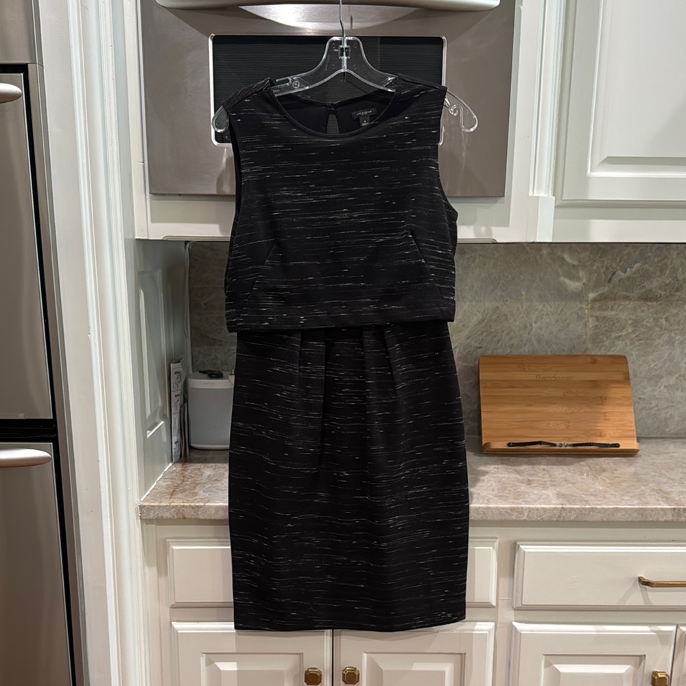 Ann Taylor Black Dress with White Accents